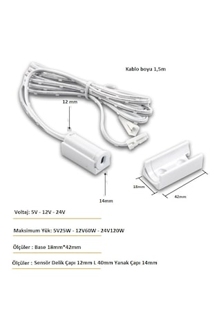 Sensörlü Dolap Switch Beyaz