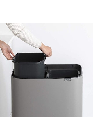 Brabantia Çöp Kutusu Bo Touch Bin Kapak 30+30 Lt Beton Gri 130663 Gri