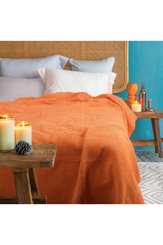 Verra Home Pamuk Battaniye Tek Kişilik Tv Battaniyesi 150x200 CM Kremit