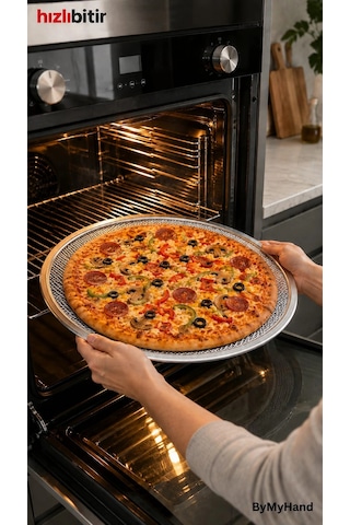 Bymyhand Metal Sanayi Tipi Profesyonel Pizza Tepsisi 36 Cm Çok Renkli