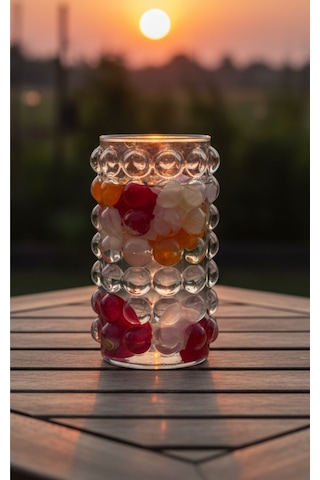 Candle Vase Balon Vazo 10 Cm Genişlik 15 Cm Uzunluk Beyaz