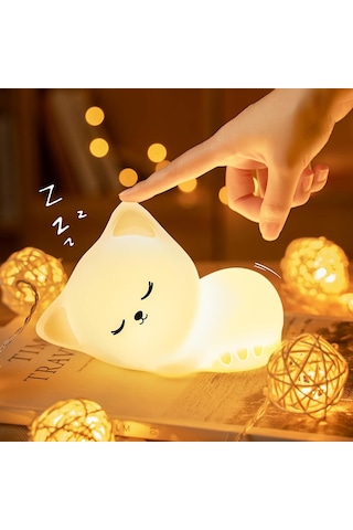 Çocuk Gece Lambası Kedi Lambası, 16 Renk Sevimli Çocuk Gece Lambası, Dokunmatik Kontrol Bebek Gece Lambası, Çocuk Odasında Usb Şarj Edilebilir Gece Lambası, Sevimli Gece Lambası Diğer