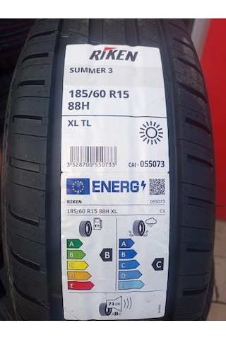 Riken 185/60 R15 88H XL Summer 3 Yaz Lastiği 2026