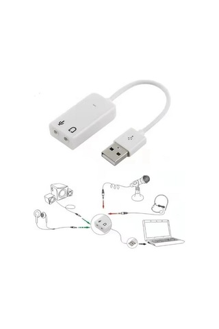 Usb Kablolu Ses Kartı 7.1 Sound Çevirici Dönüştürücü, 3.5mm Jak Girişli,