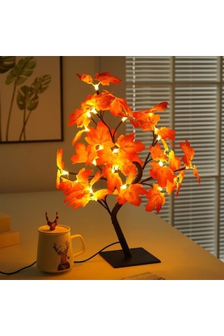 Novahub Demir Sanat Akçaağaç Yaprakları Lambası, Usb Gece Lambası, Noel Dekorasyonu, İç Mekan Aydınlık Ağaç Lambası Diğer