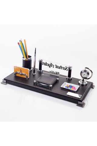 Bari Ofis Masaüstü İsimlik Seti Kişiye Özel Lüks Masa İsimliği