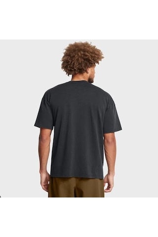 Under Armour Heavyweight Oversized Logo Wash Erkek Siyah Polo Yaka Tişört
