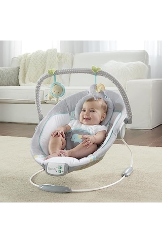 Ingenuity Rahatlatıcı Ana Kucağı Bebek Koltuğu, Sesler Ve Titreşimler, 0-6 Ay, 9 Kg'a Kadar - Morrison, Fil/aslan Oyuncaklı Gri/mavi