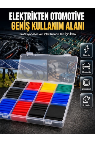 Shnstore 560 Parça Isıyla Daralan Makaron Seti 12 Farklı Ölçü Renkli Kablo İzolasyon Makaronu Shntknd0720