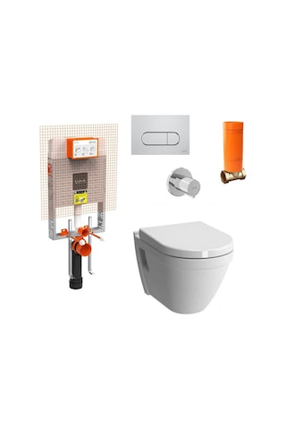 VitrA S50 Asma Klozet Ve VitrA Gömme Rezervuar Tam Set 800-2027 Beyaz