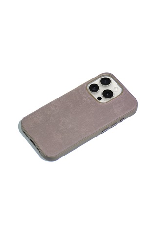 Apple Uyumlu iPhone 15 Pro Max Tchs Mikro Fiber Mimoza Kılıf-kahverengi Kahverengi