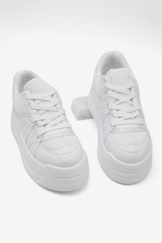 Tonny Black Yüksek Taban Rahat Bağcıklı Sneaker Kadın Beyaz Sneaker Tbklc020