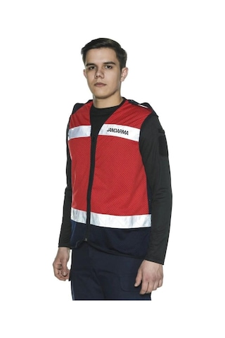 Single Sword Jandarma Asayiş Fileli Reflektif Yelek Siyah