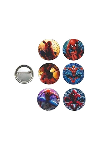 Lisanslı Yaka Çanta Rozeti Spiderman-örümcek Adam 6lı Paket Pinyata İçi Küçük Hediyelikler Diğer
