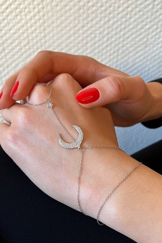 925 Ayar Gümüş Ay-yıldız Tasarım Şahmeran - 45098601 Gümüş