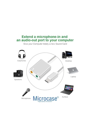 Microcase Type-C 7.1 Kanal USB Ses Kartı - AL2589