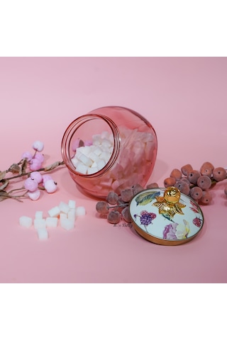 Rose Deluxe Emaye Kapaklı Cam Kavanoz 1,5 L Pembe