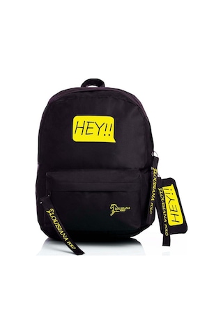 Laptop Bölmeli Okul Çantası Hey!!! Siyah Sarı 1525