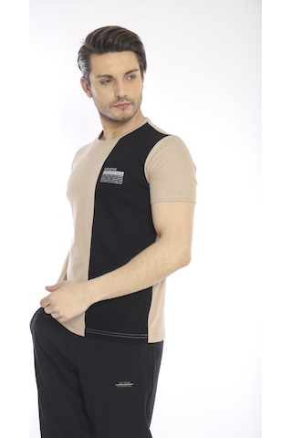 Escetic Erkek Spor, Abd Pike Interlok 1. Kalite Kumaş Koyu Bej Slimfit Bi