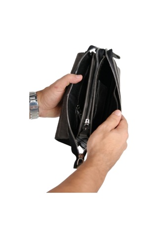Mft Leather Hakiki Deri Unisex El Çantası Boliva 9874 Tiguan Antrasit