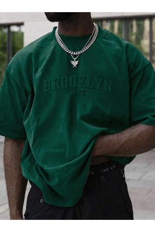 Altamira Erkek Brooklyn Kabartma Baskılı Oversize T-shirt 001