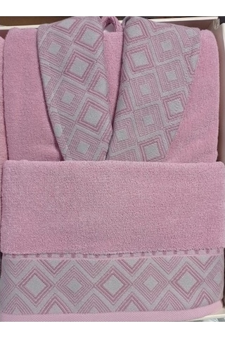 Özdilek Snazzy Antrasit Pembe Aile Bornoz Seti Özdilek Bornoz Seti