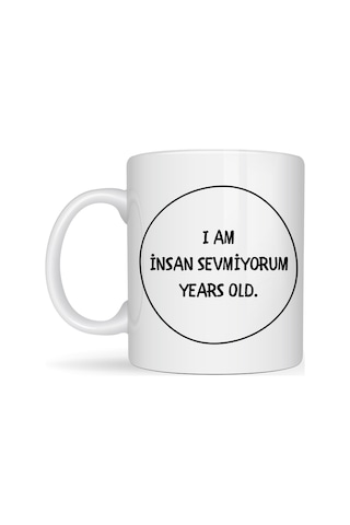 İnsan Sevmiyorum Yazılı Kupa Model 242 Minimal Tasarım Komik Mesajlı Seramik Kahve Kupası Diğer