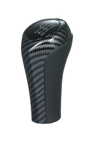 Xindoker Bmw İçin Karbon Desenli 6 Vitesli Işıklı Manuel Vites Çubuğu - Kırmızı Yazı Kırmızı