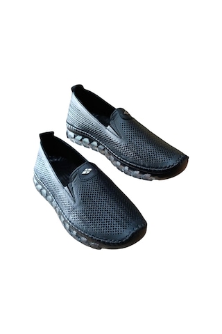 Castle Black 22385 Kadın Hakiki Deri Comfort Casual Ayakkabı Siyah Siyah