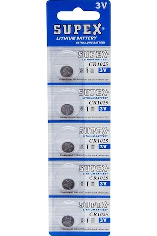Supex CR1025 3V Lityum Pil 5'li