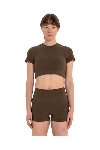 Inguz Seamless Pamuk T-shirt Kahverengi