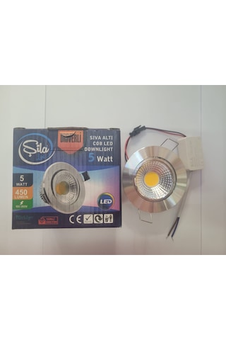Şila 5w Krom Kasa Günışığı 3200k Cob Led Spot Trafolu 10 Lu Paket