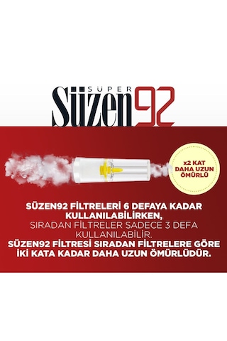 Süzen92 Klasik Ağızlık Filtresi 1296 Adet 9 Paket