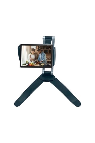 Hobibahçem 360 Derece Dönebilen Mutfak Masaüstü Telefon Tablet Tutucu Ayarlanabilir Esnek Ayaklı Metal Siyah