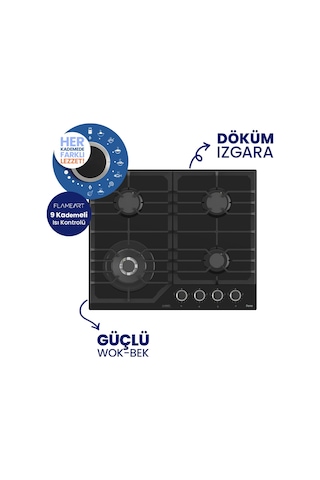 Ferre Steamart-Fryart-Silentart Serisi Siyah Set QEP64CS+NT025-WFA+D063-SA Döküm Izgara