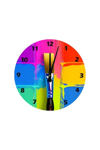 Ti-play Bir Rengim Ben 30x30cm Akrilik Dekoratif Modern Duvar Saati ÇOk Renkli