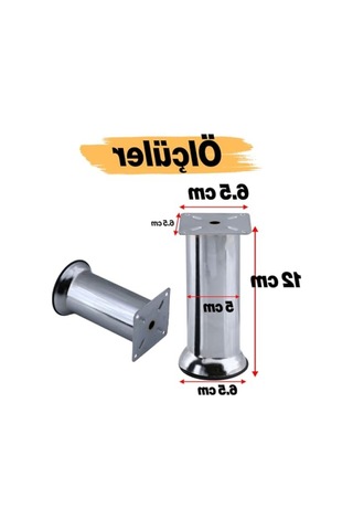 Metal Yükseltici Ayak Seti - 4 Adet, 12 Cm Yükseklik Abanoz
