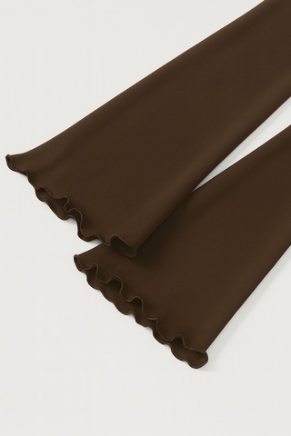 Meren Like Your Style Acı Kahve Yuvarlak Yaka Drape Detaylı İspanyol Kol Tesettür Uyumlu Üst Bluz Acı Kahve