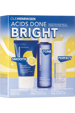 Ole Henriksen Dewtopia Night Treatment 15 ML + Glow2OH Dark Spot Toner 65 ML + Lemonade Smoothing Scrub 30 G