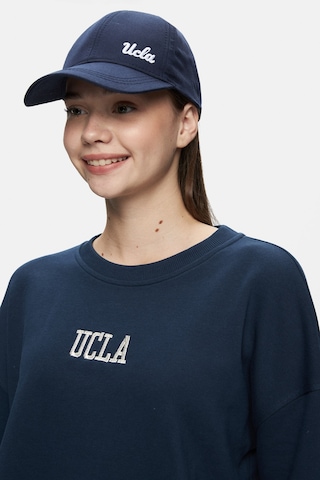 Ucla Olvera Lacivert Bisiklet Yaka Nakışlı Loose Fit Kadın Sweatshirt Lacivert