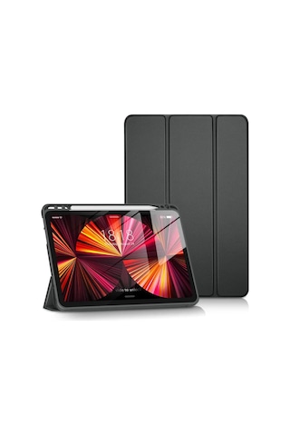 Newface Apple İpad Pro 11 2024 Kılıf Tablet Smart Kılıf - Siyah Arka Kapak