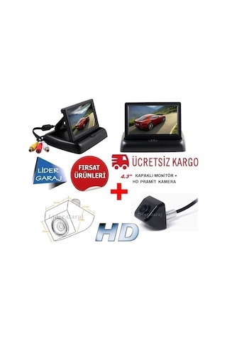 lidergaraj Kameralı Park Sensörü 4.3'' Kapaklı Ekran++Pramit Kamera
