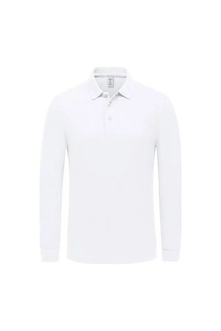 Tezzgelsin Erkek Çocuk Uzun Kol Polo Yaka Okul T-shirt Beyaz