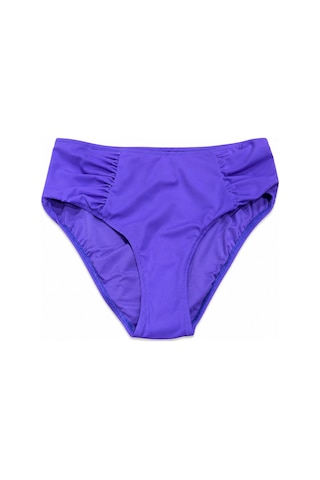Büyük Beden Yan Drapeli Toparlayıcı Yüksek Bel Kadın Bikini Alt Lila