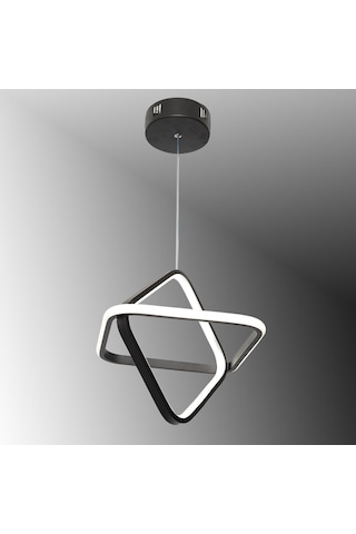 Tt316-Sy Tt Aydınlatma 2Kare Modeli Mat Siyah Led Avize