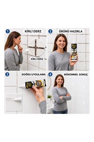 Plus Proline Derzmatik Silikonlu Hazır Derz Dolgusu Beyaz 380 Gr X 2 Adet 2 Li Set 380gr+380gr
