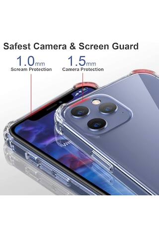 Apple Uyumlu iPhone 12 Pro Max Antishock Köse Korumali Seffaf Kapak Kilif 464042357