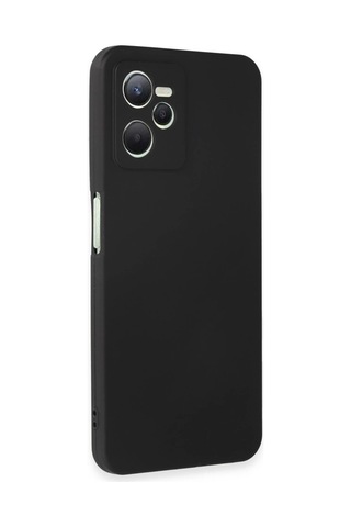 Realme C35 Kılıf First Silikon - Siyah Düz Renkli
