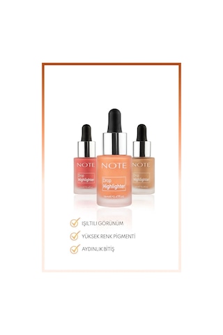 Note Cosmetique Drop Highlighter Işıltılı Likit Aydınlatıcı - 03 Candlelight