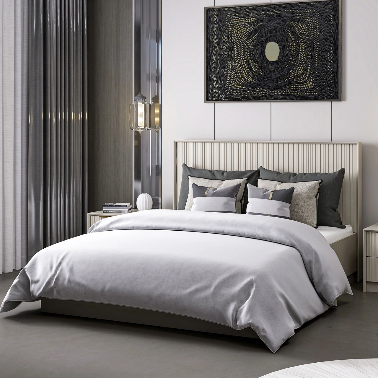 Kale Luxe 160x200 Baza Başlık Seti - Kumtaşı 160 x 200 CM
